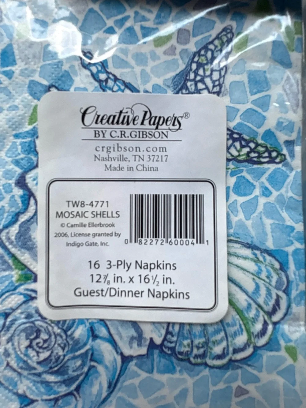 3 Packs Vintage CR Gibson Mosaic Shells HTF RARE designer napkins